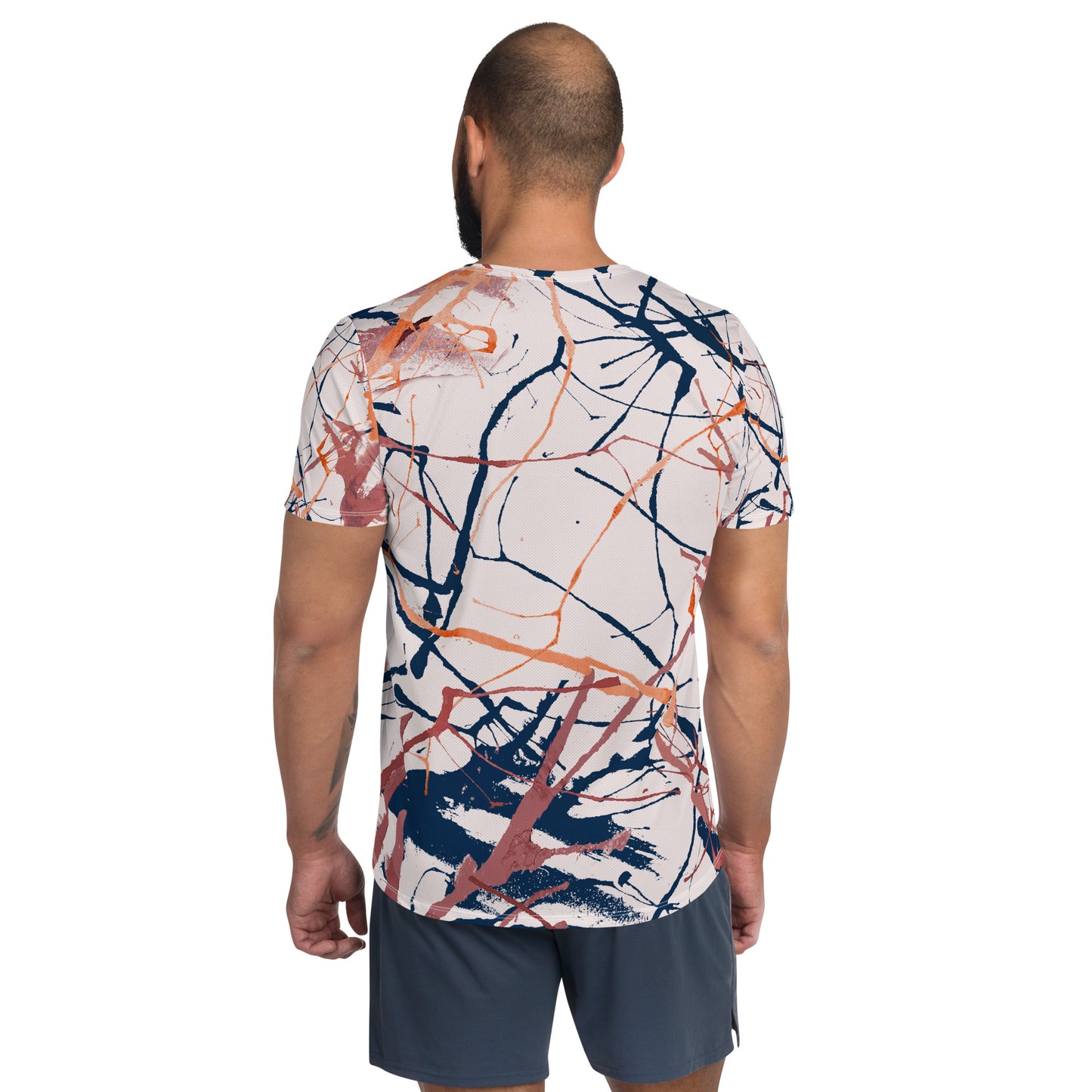 'Grunge Line' Abstract Men's Athletic T-shirt