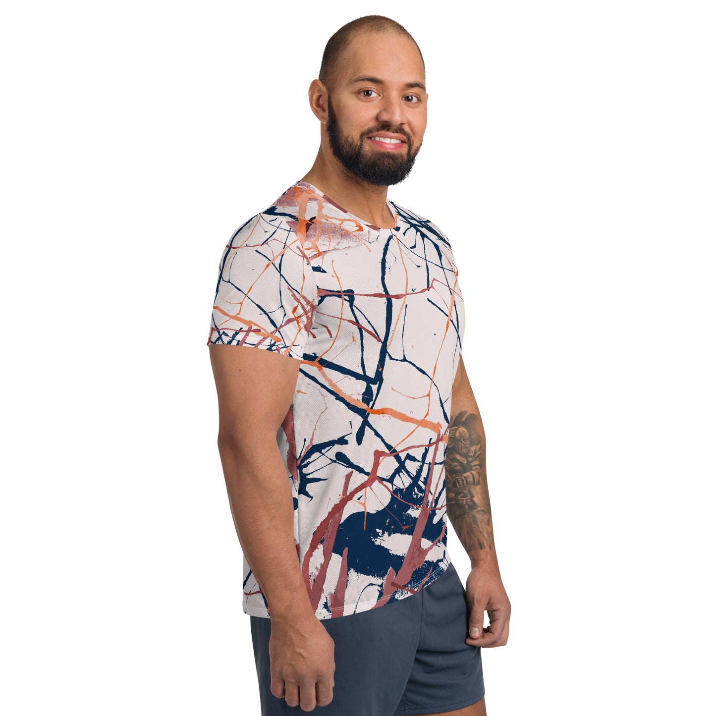 'Grunge Line' Abstract Men's Athletic T-shirt